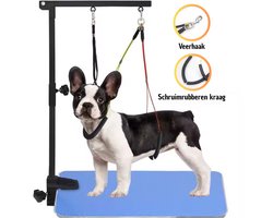 Zootic RVS Trimarm – Draaibare honden trimbeugel 270° – Verstelbaar tot 83 cm – Met heupsteunen – Voor trimtafel en eettafel