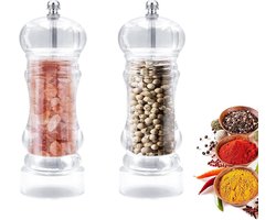 Zout- en Pepermolen Set van 2 - Handmatig Instelbaar Keramisch Maalwerk - Gemakkelijk te Vullen en Navulbaar