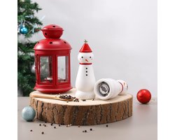 Zout- en pepermolens, set van 2 met keramische kern, sneeuwpopvorm, keramische maling, peppercorn, zout, navulbaar, keukengadgets