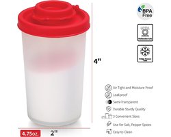 Zout- en peperpotten - zout- en peperschudders in verschillende maten - niet-giftige zout- en peperset voor thuis, camping, picknicks, lunchboxen - transparante zoutpeperset - groot, 2 stuks