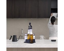 Zout- en peperstrooier azijn olieset (5-delige set) Het roterende ontwerp van de zoutvaatje flessensluiting kan meer gietmethoden realiseren, lekvrij ontwerp, olie en azijndispenser
