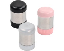 Zout- en peperstrooier set - 3-delige mini zoutstrooier set - Roestvrij staal - Kruidenstrooier - Geschikt voor eettafel, keuken, barbecue - Kruidenstrooier voor buiten - Kleine herbruikbare zoutstrooier - Drie kleuren - 3,5 x 5,5 cm (L x H)