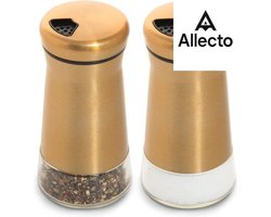 Zout- en peperstrooier set van koper met glazen bodem, zout en peperstrooier met instelbare gaten (twee) Zout- en peperstrooier set van koper met glazen bodem, zout- en peperstrooier met instelbare gaten (twee)