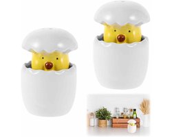 Zout- en Peperstrooiers Set - Keukenaccessoires - Chef-Design - Dwergen - Familie-Kerstcadeau - Aardewerk - Zwart - Tafeldecoratie - Keramisch.