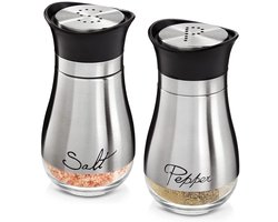 Zout- en Peperstrooierset - Elegant Design - 1 Set - Roestvrijstaal en Glas