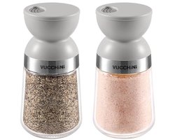 Zout- en peperstrooierset met 3 modi - volledig afneembaar en vaatwasmachinebestendig - grijs