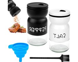 Zout- en peperstrooierset van vintage glas - Zoutvaatje en peperstrooier voor de keuken