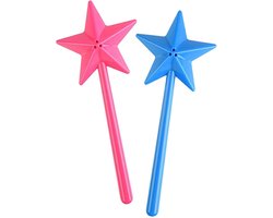 Zoutvaatjes - 2 Stuks - Zout En Peperstrooier - ABS - Met Gaten - Kleine Specerijenshaker - Klein Vaatje Voor Specerijen - Grappige Stervormige - Kruidenstokjes - Toverstaf - Tafeldecoratie - Voor Restaurant Keuken Gadgets - 18*7*3cm - Blauw en Roze