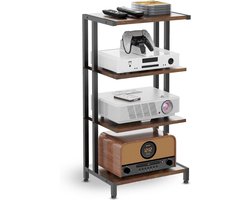 ZRNS® HiFi Meubel - Audio Kast - Opbergkast Hi-Fi - Platenspelers en Audio - 4 Lagen - Hout en Metaal
