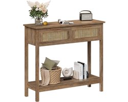 ZRNS® Sidetable met Lade - Consoletafel Industrieel - Haltafel Woonkamer en Entree - 2 Laden en Plank