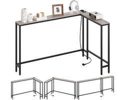 ZRNS® Wandtafel - Halftafel met Lades - Sidetable Industrieel - Console Tafel - Stopcontact en USB Poorten - 180 cm - Beige