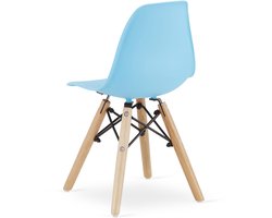 ZUBI Kinderstoel – Blauw – Scandinavisch Design – Beukenhouten Poten – Ergonomisch & Duurzaam – Voor de Kinderkamer of Speelhoek
