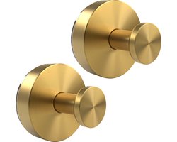 Zuignap met haak - Sterke zuignap haakjes - Zuignap haak - Handdoekhaakjes zelfklevend - Goud - RVS