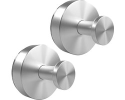 Zuignap met haak - Sterke zuignap haakjes - Zuignap haak - Handdoekhaakjes zelfklevend - Zilver - RVS
