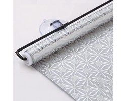 Zuignap Rolgordijnen, Tijdelijke Privacy Jaloezieën, Zonnescherm Verduisterende Jaloezieën, No Drilling Blinds Fix, Geschikt voor Thuis, Auto, Restaurant, Glazen Deur Raam,Silver-58x125cm/22.8x49.2in