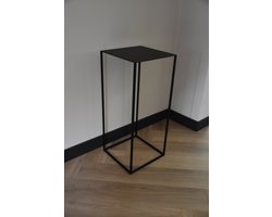 Zuil - 70 cm - metaal - mat zwart - sokkel - plantentafel