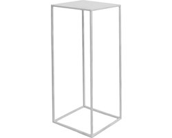 Zuil - 74 cm - metaal- Quadro White - Zuil - Wit - Sokkel - Plantentafel
