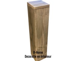 Zuil- sokkel - pilaar hout 100 cm  H x 23 cm B  steigerhout - Hoogte 1 Meter - plantenzuil  - zuil voor beelden - binnen/buiten