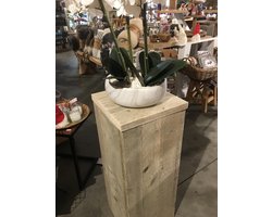 Zuil- sokkel - pilaar hout B X H = 30 x 80 cm steigerhout - plantenzuil - zuil voor beelden - binnen/buiten