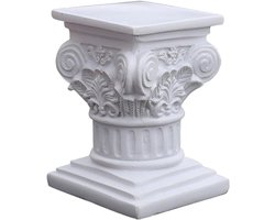 Zuilen Sokkel - Decoratieve Pilaar - Woning Decoratie - Resin Materiaal - 8x8.5x11.5cm - Wit