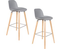 Zuiver Albert Kuip Barkruk 75 cm Lichtgrijs - Set van 2