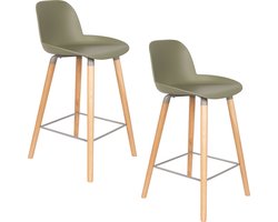 Zuiver Albert Kuip Barkrukken rugleuning 65 cm Groen - Set van 2