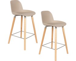 Zuiver Albert Kuip Barkrukken rugleuning 65 cm Taupe - Set van 2