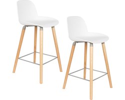 Zuiver Albert Kuip Barkrukken rugleuning 65 cm Wit - Set van 2