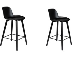 Zuiver Albert Kuip Barkrukken rugleuning 65 cm Zwart - Set van 2