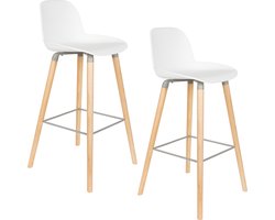 Zuiver Albert Kuip Barkrukken rugleuning 75 cm Wit - Set van 2