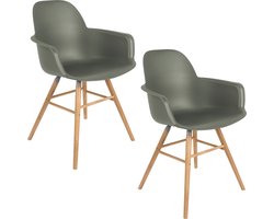 Zuiver Albert Kuip Eetkamerstoelen Armleuning Groen - Set van 2