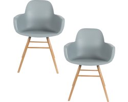 Zuiver Albert Kuip Eetkamerstoelen armleuning Lichtgrijs - Set van 2
