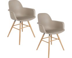 Zuiver Albert Kuip Eetkamerstoelen armleuning Taupe - Set van 2