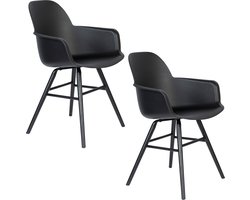 Zuiver Albert Kuip Eetkamerstoelen armleuning Zwart - Set van 2