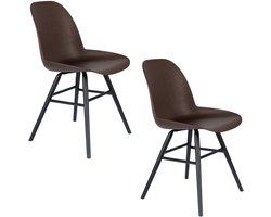 Zuiver Albert Kuip Eetkamerstoelen Coffee Bruin - Set van 2