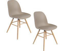 Zuiver Albert Kuip Eetkamerstoelen Taupe - Set van 2