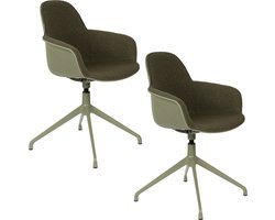 Zuiver Albert Kuip Swivel Eetkamerstoelen armleuning Groen - Set van 2