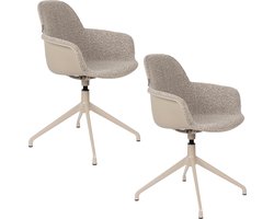 Zuiver Albert Kuip Swivel Eetkamerstoelen Armleuning Taupe - Set van 2
