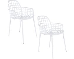Zuiver Albert Kuip Tuin Armstoel Wit - Set van 2