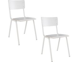 Zuiver Back To School Eetkamerstoelen HPL Wit - Set van 4