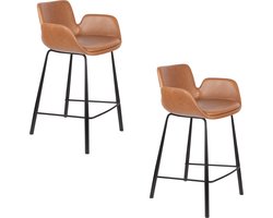 Zuiver Brit LL Barkruk Bruin - Set van 2