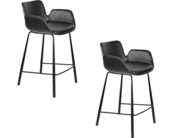 Zuiver Brit LL Barkruk Zwart - Set van 2