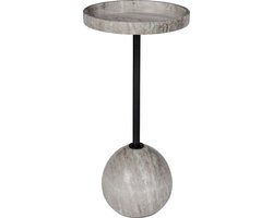 Zuiver Cocktail Bijzettafel Rond 25 cm Marmer - Grijs