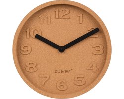 Zuiver Cork Time Klok/ Wandklok Rond Kurk Bruin