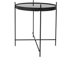 Zuiver Cupid Bijzettafel Rond 43 cm Glas/ Metaal Zwart