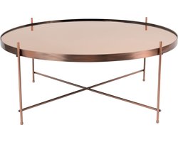 Zuiver Cupid Bijzettafel Rond 82,5 cm Glas/ Metaal Koper