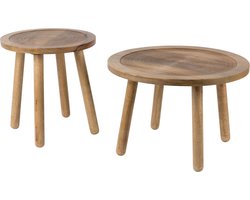 Zuiver Dendron Bijzettafel Rond 60 cm Mangohout - Bruin