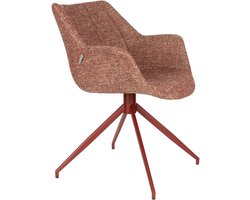 Zuiver Doulton Eetkamerstoelen met Armleuningen Terra/ Rood - Set van 2