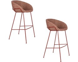 Zuiver Feston Barkrukken 75 cm Terra/Rood - Set van 2