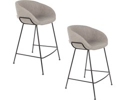 Zuiver Feston Barkrukken rugleuning 65 cm Grijs - Set van 2